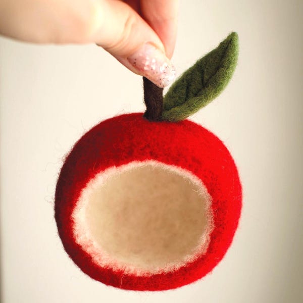Gefilzte Schale Apfel: Handgemachte Schmuckschale