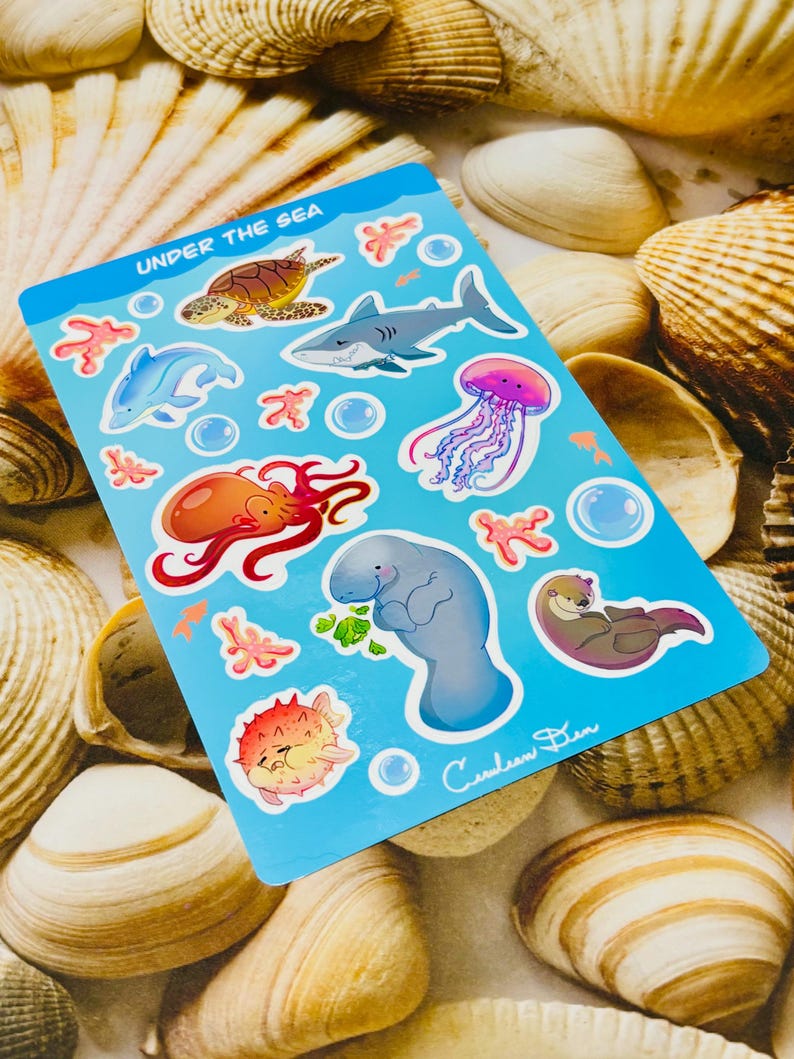 Stickervel oceaandier || Waterdicht vinyl afbeelding 1