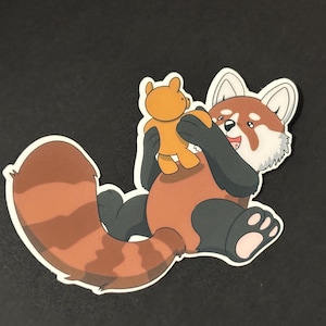 Dierensticker rode panda || Waterdicht mat vinyl