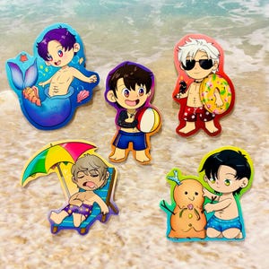 Love and Deepspace Summer Beach Stickers: Waterproof Vinyl Decals