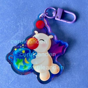 Mail-Carrying, Potion Making Cutie Charm || Acrylic Keychain with Front Side Epoxy
