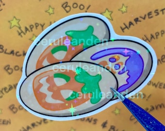 Halloween Cookie Sticker || Waterproof and Holographic Vinyl