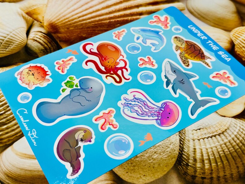Stickervel oceaandier || Waterdicht vinyl afbeelding 4