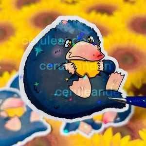 Money Grabbing Cutie Sticker || Waterproof and Holographic Vinyl