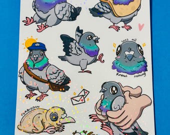 Stickervel duiven || Waterdicht en holografisch vinyl