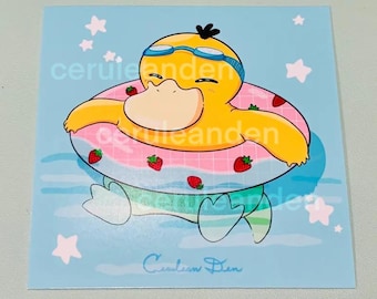 Ducky in a Floatie  || 5x5 Print