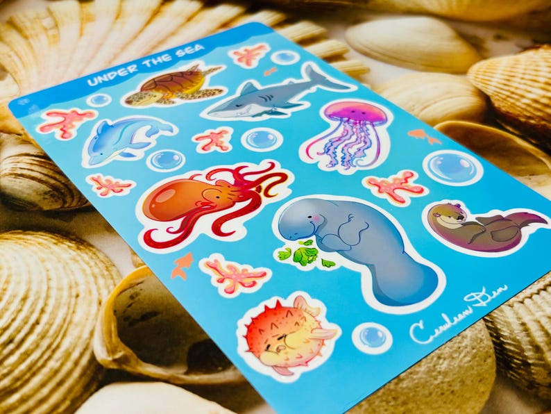 Stickervel oceaandier || Waterdicht vinyl afbeelding 2