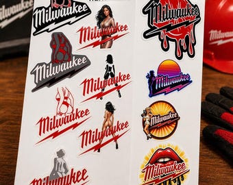 Milwaukee Tool Stickers – Waterproof Vinyl Stickers for Hard Hats, Toolboxes (30+ Pack)