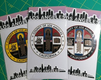 Los Angeles County Seal Vinyl Sticker Set – Waterproof LA Decals