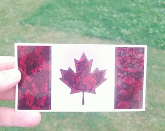 Canada Flag Vinyl Decal – Forged Carbon Fiber – 5.5” Weatherproof Sticker