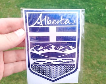 Alberta Crest Vinyl Decal – Forged Finish – 5.5” Weatherproof Sticker