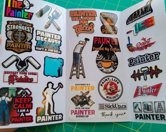 Painter Stickers Pack, Funny Quotes, Tools, Waterproof Vinyl (20+ Designs)