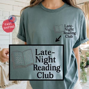 Late-Night Reading Club T-Shirt, Cozy Reader Tee, Book Lover Gift, Unisex Literary Apparel, Cozy Night Shirt