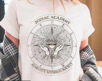 Maglietta Zodiac Academy, maglietta Almighty Sovereign Society, maglietta Celestial Heirs, maglietta Terra Aer Ignis Aqua, maglietta regalo per amanti dei libri