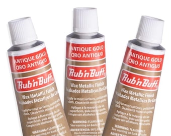 3-PACK - Amaco Rub N Buff Antique Gold Wax Metallic Finish - BEST VALUE