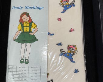 Vintage Mädchen WhitePanty Strümpfe Nylon Größe 1-3 Ja Made In USA Seamless 5199
