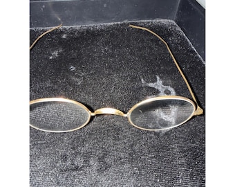 ANTIQUE c1900s Gold Filled Wire Rim OVAL EYEGLASSES 5372