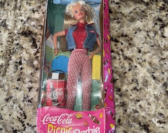 Vintage 1997 Mattel Coca Cola Barbie Doll Picnic Special Edition Collab 4900