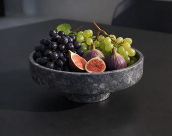 Luxury Marble Fruit Bowl – Minimalist Stone Serving Plate for Kitchen & Dining, Modern Home Decor