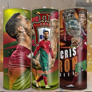 Cristiano Ronaldo Portugal Champion 20oz tumbler wrap sublimation print.