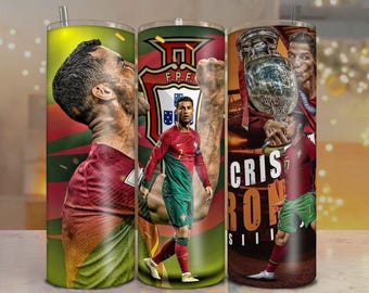 Cristiano Ronaldo Portugal Champion 20oz tumbler wrap sublimation print.