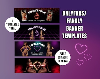 OnlyFans Banner Templates, Fansly Editable Canva Banners (Digital Download)