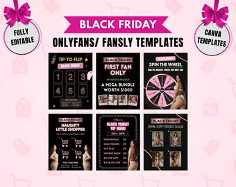 Giochi di suggerimenti per il Black Friday OnlyFans: modelli Canva a tema per Fansly, Onlyfans (download digitale)