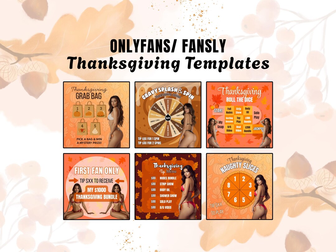 Thanksgiving Onlyfans Tip Games: Fall Templates for Fansly (digital