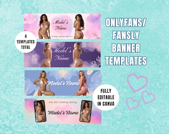 OnlyFans Pastel Banner Templates, Fansly Editable Canva Banners (Digital Download)