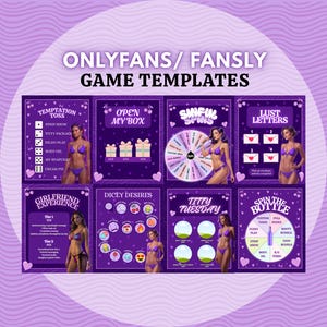 OnlyFans Tip Game Templates: Interactive Content Creator Bundle (Canva Editable Digital Download)