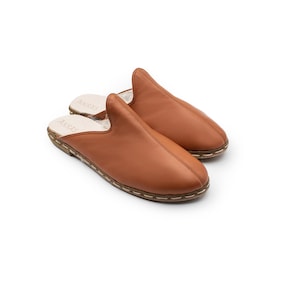 Handmade Sheepskin Wool Lined Leather Slippers: Warm Winter Mules