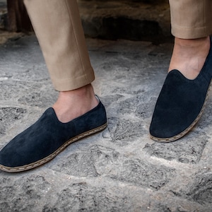 Handmade Suede Leather Loafers: Turkish Slip On Flats