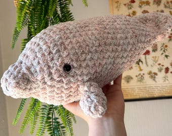 Manatí rosa de crochet