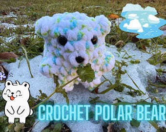 Mini oso polar floral hecho a mano
