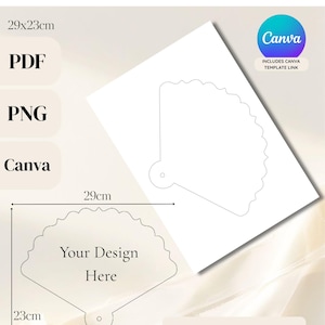 Ornate Hand Fan Blank Template: DIY Wedding Program (Canva, PDF, JPG)