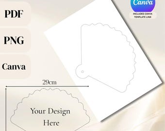 Ornate Hand Fan Blank Template: DIY Wedding Program (Canva, PDF, JPG)