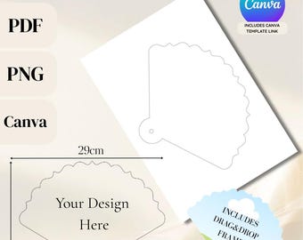 Ornate Hand Fan Blank Template: DIY Wedding Program (Canva, PDF, JPG)