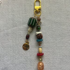 Dangling Charm Beaded Vintage- Inspired Keychain,  Handmade Trendy Bag Charm, Fashion Birthday Christmas Gift for Her
