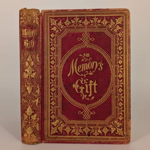 Memory&#39;s Gift Antique 1800s Leather Victorian Gift Book