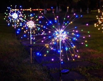 Solar Feuerwerk Pusteblume Lichter | Outdoor wasserdichte Pfahl-Leuchten | Garten Hof Terrasse Dekor | Weihnachtsgeschenk für Gartenliebhaber