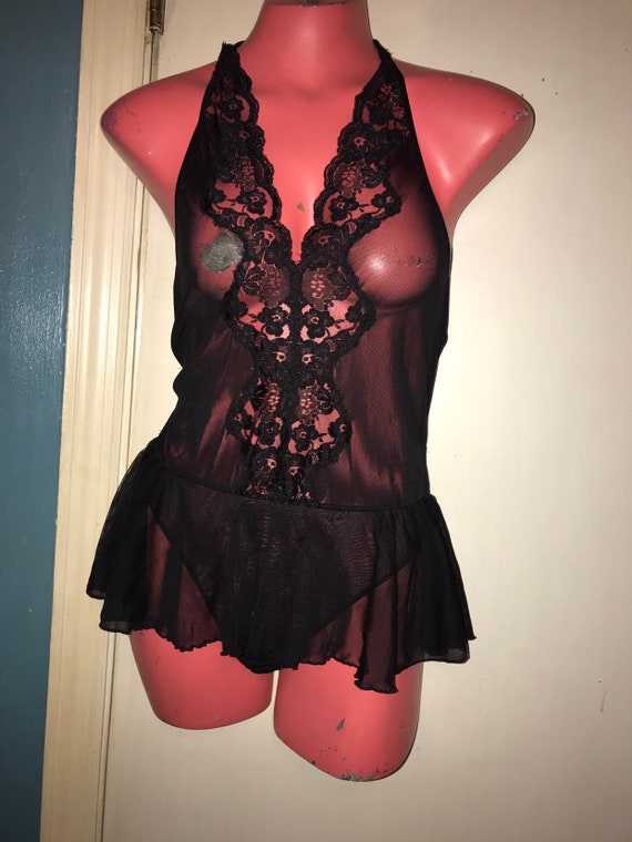 Vintage 90s lingerie black - Gem