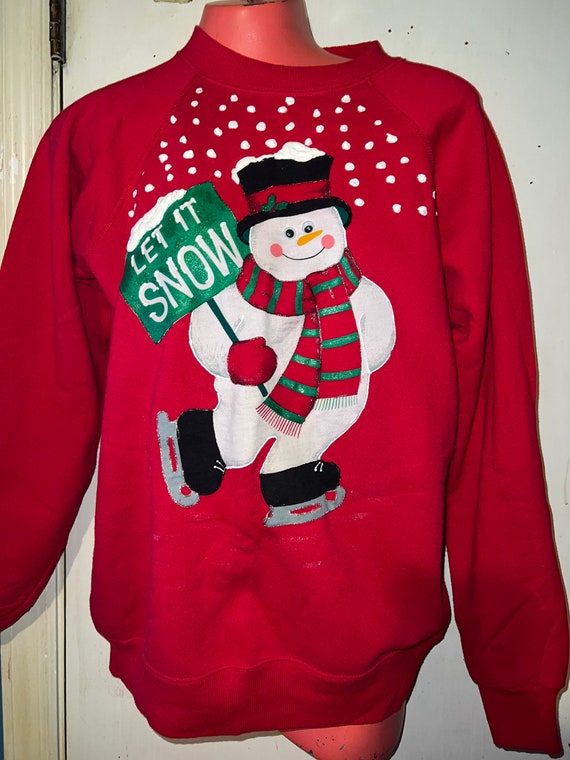 Ugly Christmas Sweater. Christmas Shirt. Ugly Christmas Sweatshirt. Vintage Ugly Christmas Sweatshirt. Snowman Sweatshirt. Size Large
