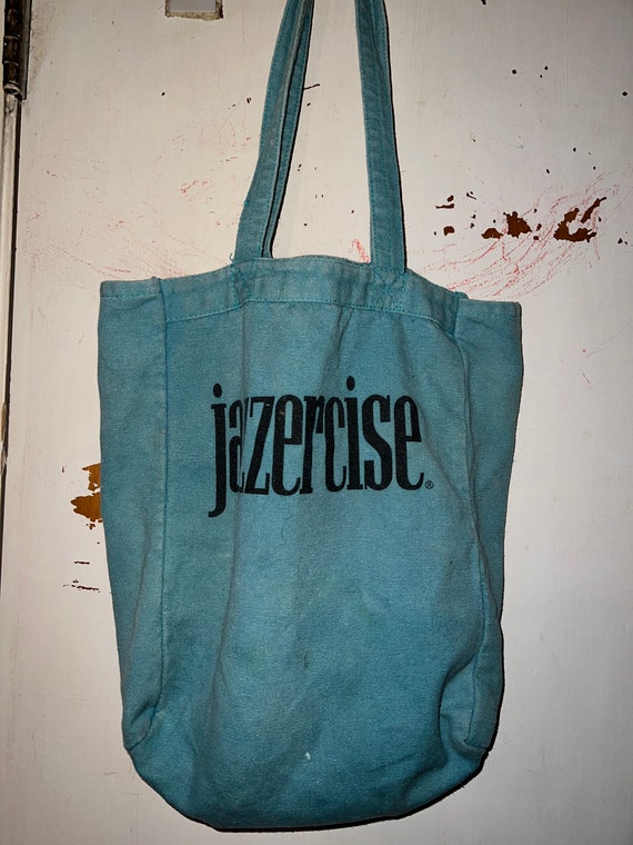 Vintage 90’s Jazzercise Tote Bag. 90s Small Cloth Jazzercise Tote Bag. Cute Tote, Use It As A Purse. Purse For The Farmers Market