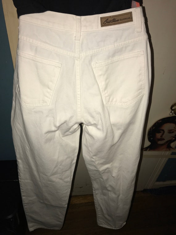 Vintage 90's White Jeans. White Bill Blass Jeans.… - image 7