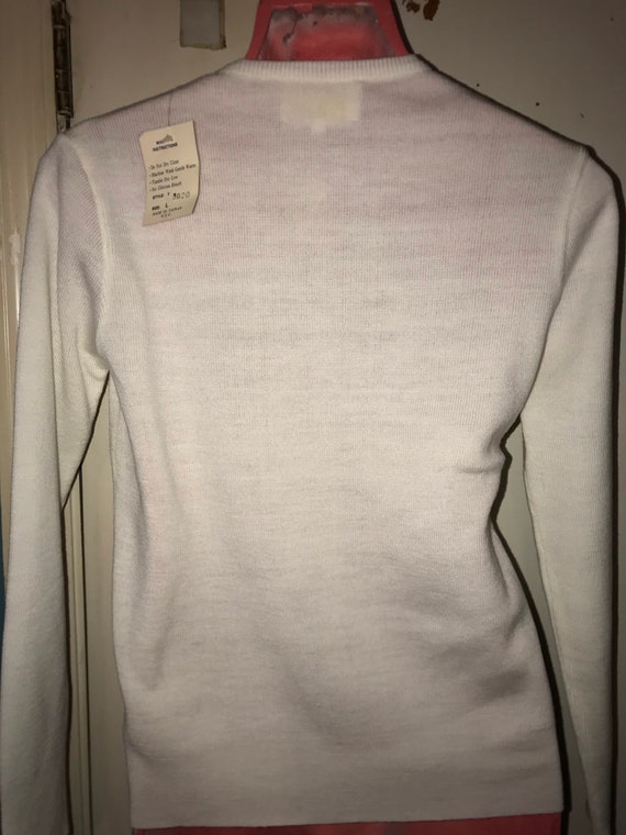 Vintage NWT Andreno Argenti Sweater. 1970’s White… - image 6