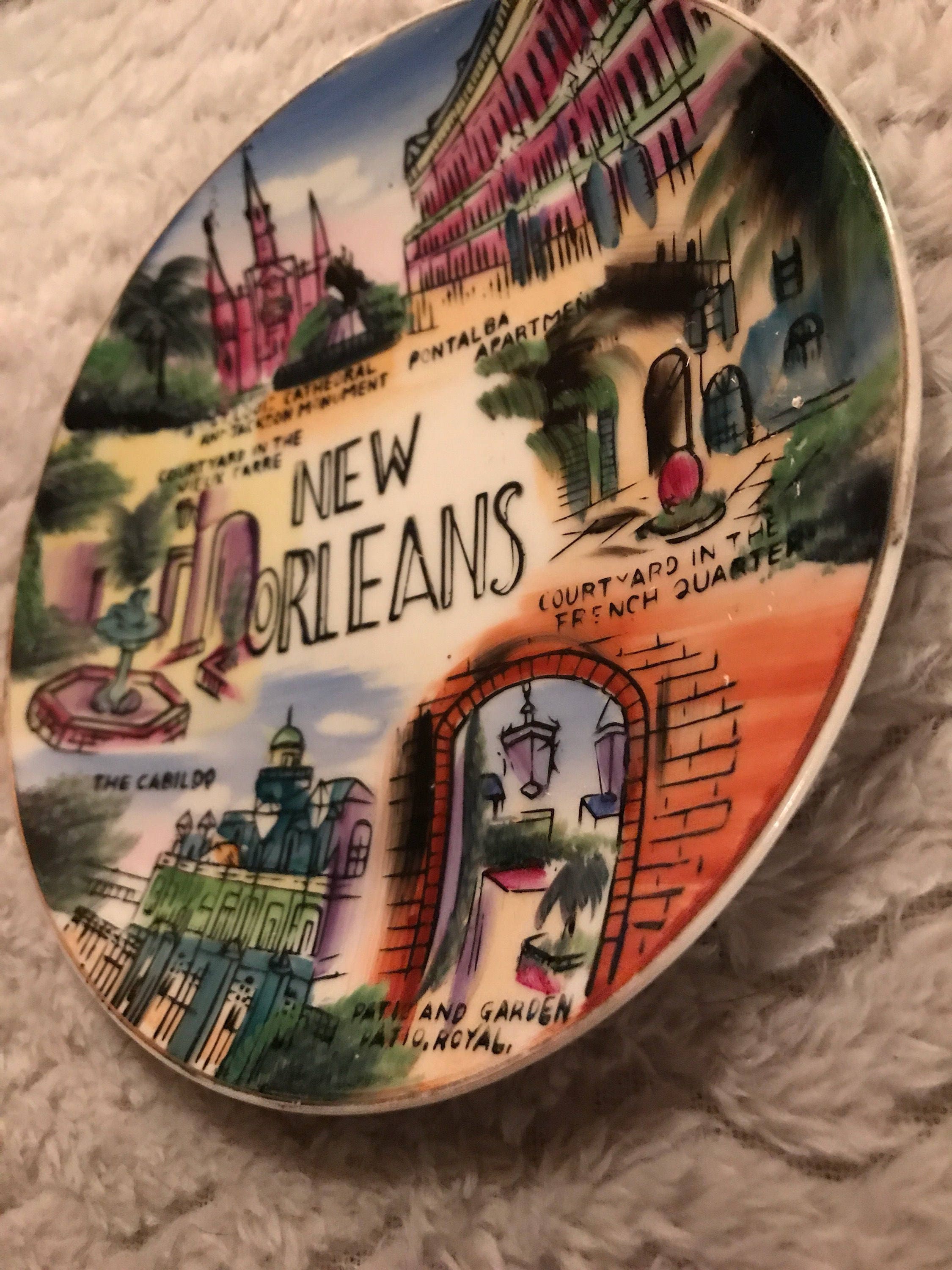 Vintage New Orleans Plate. Souvenir New Orleans Plate. Vintage Plate