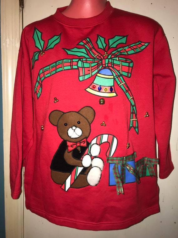 Ugly Christmas Sweater. Christmas Shirt. Ugly Christmas Sweatshirt. Vintage Ugly Christmas Sweatshirt. Adorable 80's Christmas Sweatshirt.
