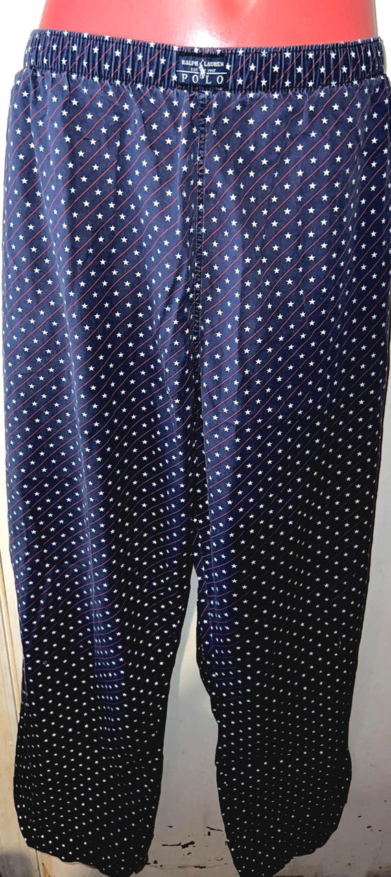 Vintage Polo Ralph Lauren Sleep Pants With Stars and Stripes, Size Large