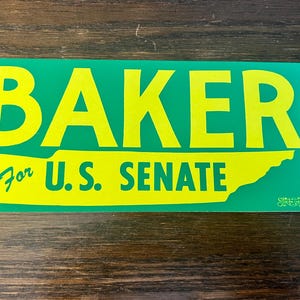 Vintage Baker For U.S. Senate Bumper Sticker,