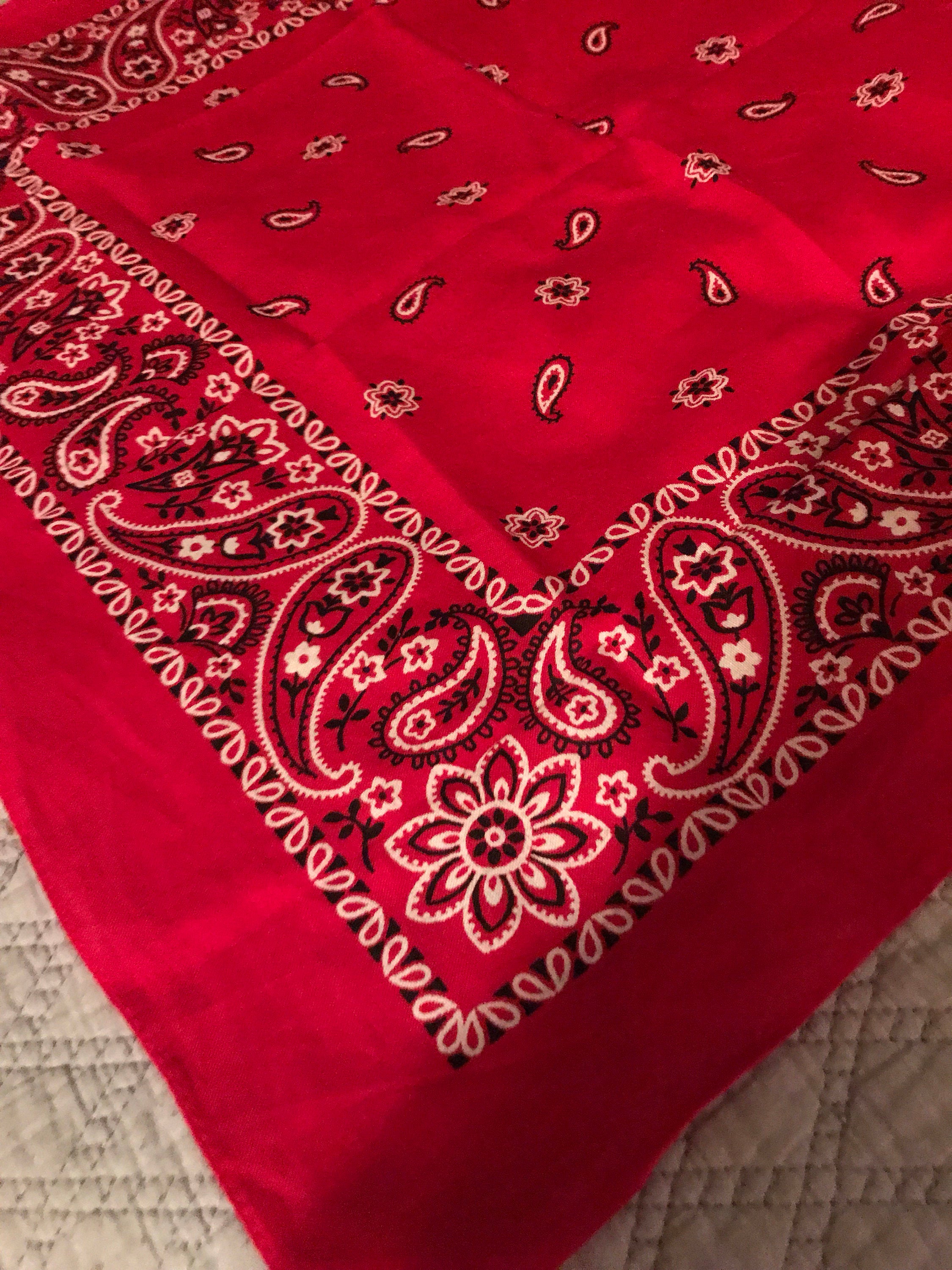 Vintage Red Bandana. Kentucky Red Bandana. Vintage Fast Color Bandana